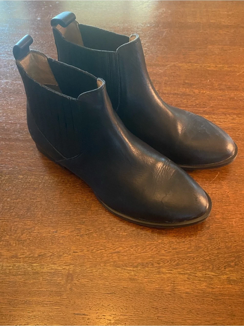 Jack Rogers Black Leather Chelsea Rain boots Boots women’s size 7 EUC